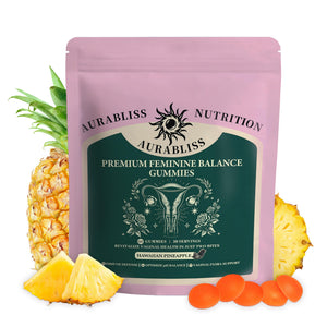 Premium Feminine Balance Gummies for Women - Hawaiian Pineapple Gummies for Women PH Balance Wellness, Immune Support, Vegan Daily Supplement for Odor and Flora Health , 60 Counts - 30 Servings AurablissBuy Supplements Australia