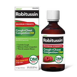 Robitussin Adult Maximum Strength Cough + Chest Congestion DM Max (8 fl. oz. Bottle), Cough Suppressant & Expectorant, Raspberry Flavor Robitussin buy supplements Au