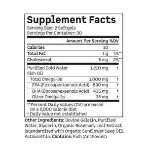 Kion Omega - Omega 3 Fatty Acid Supplements - DHA Supplements - Mini Fish Oil Softgels - Omega 3 DHA EPA Fish Oil Pills - Fish Oil 1,000 mg - 30 Servings KionBuy Supplements Australia