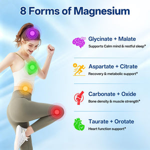 8 in 1 Magnesium Complex Capsules 1000mg for Women and Men - Highly Absorbable Magnesium Supplement Supports Muscle Relaxation Sleep & Energy | NSF Certified, GMP, Gluten Free, Vegan Oopeatol buy supplements Au