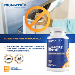 BioMatrix Saccharomyces boulardii Probiotic Supplement w/L. paracasei, L. rhamnosus, Bifidobacterium, Acidophilus – Prebiotic Complement – Temp-Stable, 30-60 Day Supply BioMatrixBuy Supplements Australia