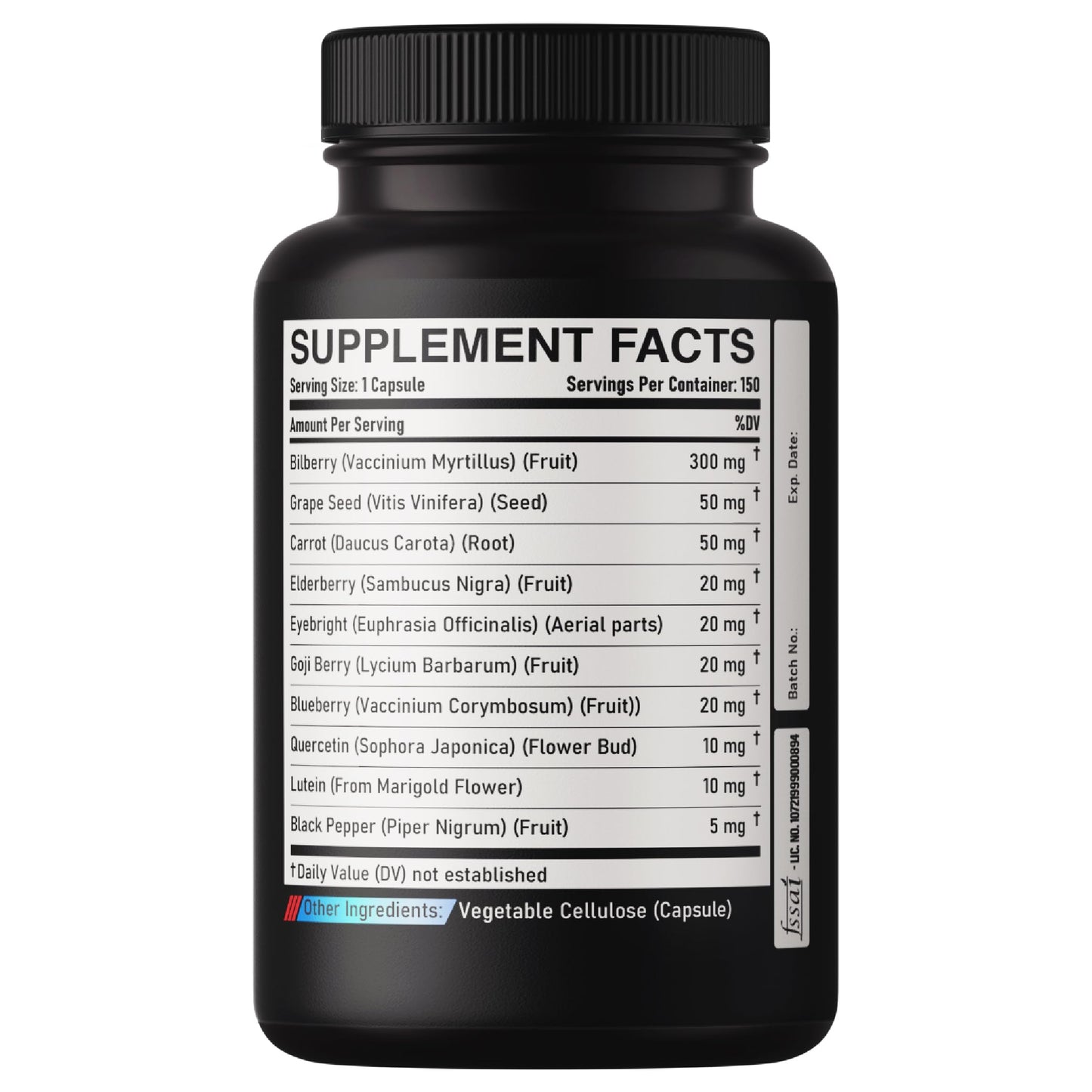 DEDICAD 20:1 Bilberry Extract Capsules - 5 Month Supply - Support Eyes, Vision & Heart Health - 10in1 Plus Grape Seed, Carrot, Elderberry, Eyebright & Others - 150 Counts DEDICAD buy supplements Au