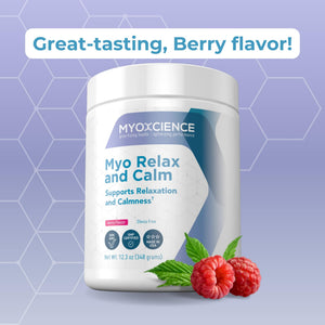 MYOXCIENCE Myo Relax & Calm | Myo-Inositol, L-Theanine, Taurine, Magnesium & GABA | Supports Sleep, Neurotransmitter & Hormone Support (Berry Flavor) (60 Servings) MYOXCIENCE buy supplements Au