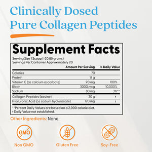 Doctor's BEST Pure Collagen Peptides w/Hyaluronic Acid - Collagen Powder Supplement for Women & Men, Unflavored, 18 g Protein & 90 mg Vitamin C per Serving, Supports Healthy Skin & Hair - 14.8 oz Doctor's BEST buy supplements Au