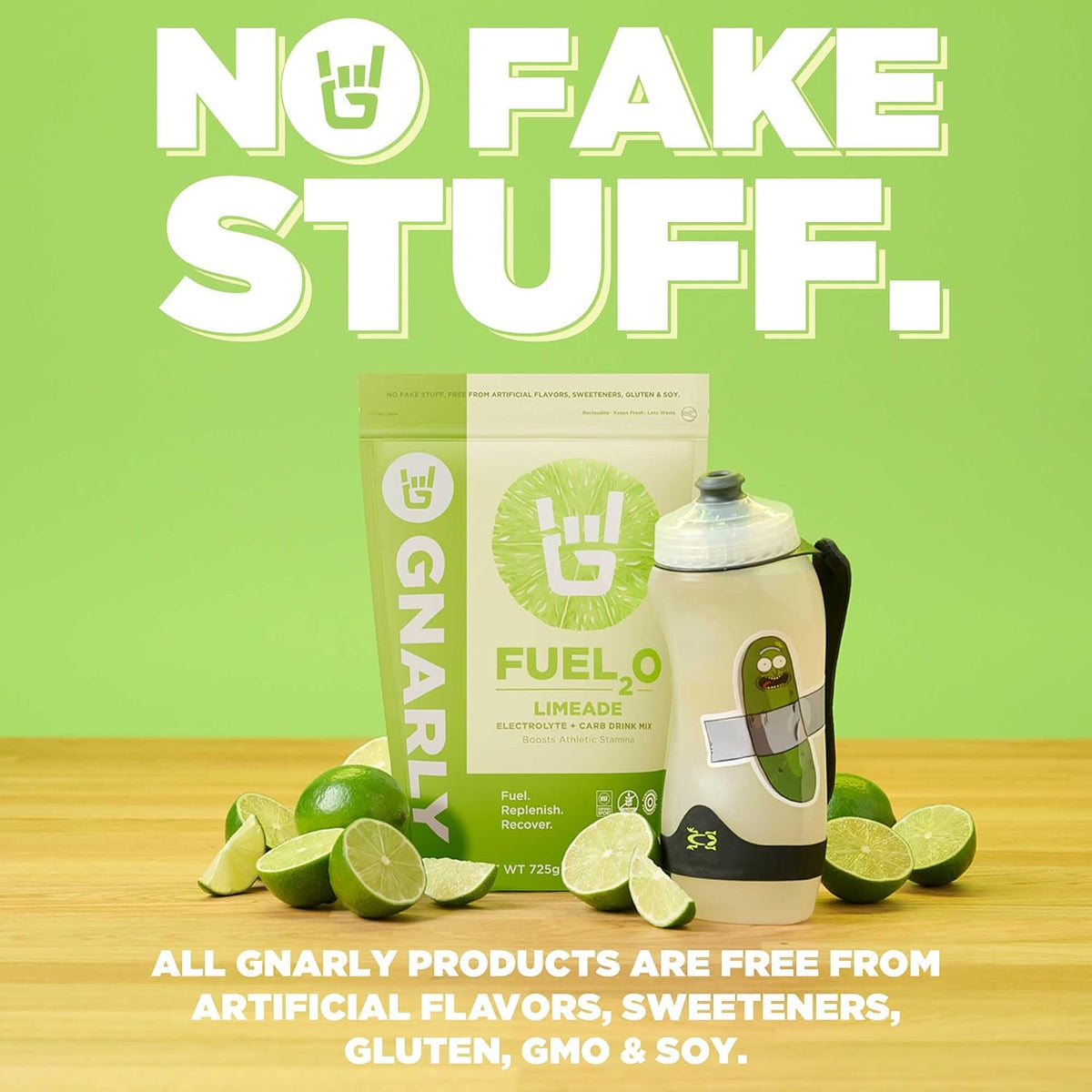 Gnarly Nutrition Fuel2O Electrolyte Powder, Limeade – NSF Sport Certified – Electrolyte Solution, Fuel, Replenishment, and Recovery – Fuel2O Endurance Nutrition – Limeade, 25.57 oz