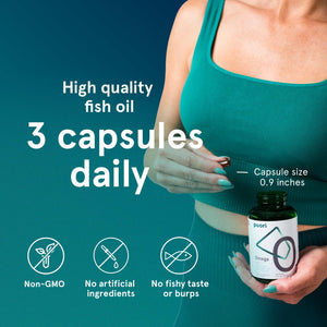 Suplement Puori Omega 3 Fish Oil Supplement - Ultra Pure & Burpless Wild Caught Fish Oil with 2000mg Omega 3 Fatty Acids,1250mg EPA & 500mg DHA Supports Heart, VelvetGlow USA