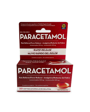 Belmora Paracetamol Acetaminophen 325mg 20 Softgels for Pain Relief, Liquid Filled Capsules for Rapid Release, Fever Reducer for Adults Extra Strength Belmora paracetamolBuy Supplements Australia