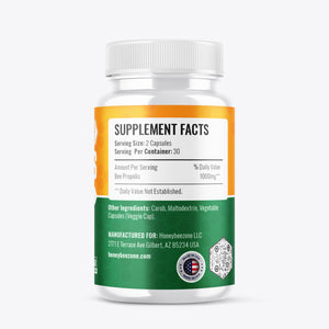 HONEYBEEZONE-Bee Propolis Capsules – 100% Natural Energy and Immune Support Supplement | Non-GMO, Gluten-Free, 60 Easy-to-Swallow Veggie Capsules HONEYBEEZONE buy supplements Au