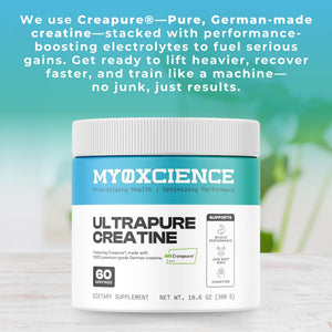 MYOXCIENCE Creapure® Creatine Monohydrate | Supports Strength & Muscle Mass, Cognition and Lean Body Mass | Unflavored 60 Servings MYOXCIENCE buy supplements Au
