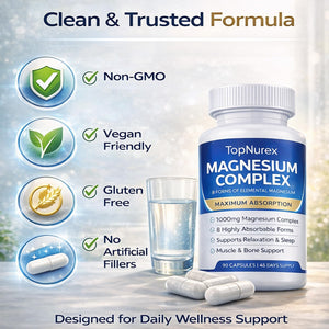 Top Nurex Magnesium Complex Supplement for Women & Men | 1000mg Maximum Absorption | 8 Magnesium Forms Including Glycinate, Citrate, Malate | Supports Relaxation, Sleep, Bone Strength | 90 Capsules Art anime buy supplements Au