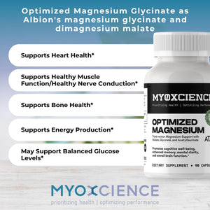 MYOXCIENCE Optimized Magnesium Glycinate + Magnesium Taurate (as ATAmag®) for High Brain Bioavailability to Support Stress Relief and Sleep | 30 Servings MYOXCIENCE buy supplements Au