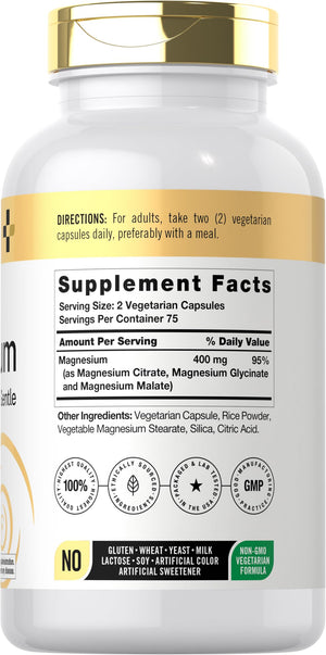 Doctor's Way Triple Magnesium Complex | 150 Capsules | Citrate, Glycinate, & Malate Supplement | Vegetarian, Non-GMO, Gluten Free Formula Doctor's Way buy supplements Au