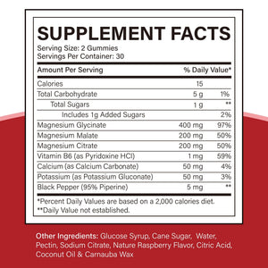 Cofure Triple Magnesium Complex 900 mg, Magnesium Glycinate, Citrate, Malate with Potassium, Calcium, Vitamin B6 for Calm & Sleep - Vegan, Non-GMO, Gluten Free - 120 Raspberry Gummies for Adults Cofure buy supplements Au