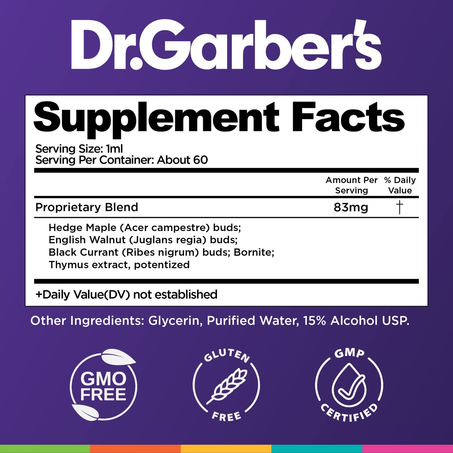 Dr. Garber's Natural Solutions Immune Boost Health Oral Drops - Gemmotherapy Liquid Supplement to Strengthen Immunity, Support Immune System, Increase Resistance, & Contains Antioxidants - 60ml DR.GARBER'S buy supplements Au