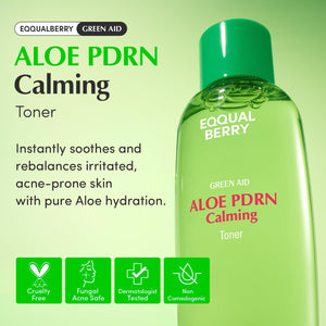 Suplement EQQUALBERRY Aloe PDRN Calming Toner, for Sensitive, Instant Relief & Cooling | Non-Comedogenic & Fungal Acne Safe, Skin Barrier Repair - VelvetGlow USA