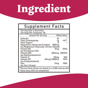 Magnesium Complex Gummies 800mg - 60 Counts Magnesium Glycinate&Citrate&Malate Gummy for Rest Muscle Function Bumjazz buy supplements Au