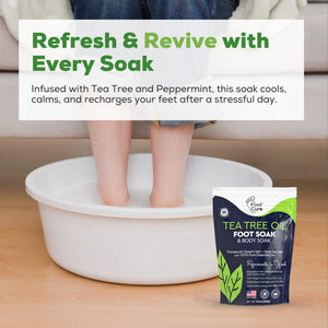 FOOT CURE Tea Tree Oil Foot Soak with Epsom Salt - Best Toenail Fungus Treatment, Athletes Foot & Softens Calluses - Soothes Sore & Tired Feet, Fungal Toe, Foot Odor Scent, Spa Pedicure (Pack of 2) FOOT CURE buy supplements Au