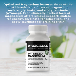MYOXCIENCE Optimized Magnesium Glycinate + Magnesium Taurate (as ATAmag®) for High Brain Bioavailability to Support Stress Relief and Sleep | 30 Servings MYOXCIENCE buy supplements Au