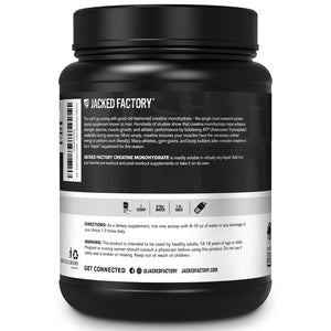 Suplement Jacked Factory Creatine Monohydrate Powder 1000g - 5g Daily Creatine Supplement for Men and Women, Vegan-Friendly, VelvetGlow USA