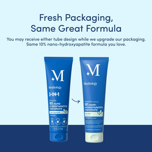 Suplement Mouthology 10% Nano Hydroxyapatite Toothpaste Fluoride Free, Whitening*, Rod Shaped nHa, Xylitol Toothpaste for Adults, Enamel Care*, Sensitive Teeth*, SLS Free - VelvetGlow USA