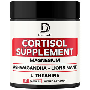 DEDICAD 9in1 Cortisol Supplement - Ashwagandha and Magnesium Glycinate and Chelate - Brain Health & Restful Night & Mood Balance - 90 Capsules Supply 45 Days DEDICADΒ buy supplements Au