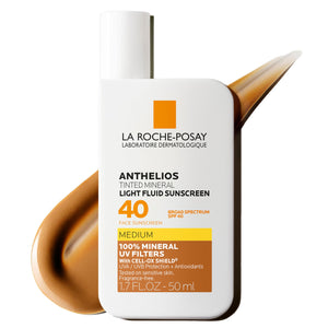 Suplement La Roche-Posay Anthelios Tinted Sunscreen SPF 40, Broad Spectrum SPF + Antioxidants, Titanium Dioxide & Zinc Oxide Sunscreen, 4 Flexible Shades With No White Cast - VelvetGlow USA