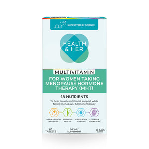 Health & Her Multivitamin for Women Taking Menopause Hormone Therapy (MHT/HRT) - Supplements for Women - Nutrition and Wellbeing Support - 1 Month Supply, 60 Tablets - Vegan & Gluten Free Health and Her buy supplements Au