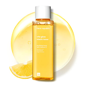 Suplement Face Republic Vita Glow Niacin Toner 160ml 5.41 fl oz | Vitamin Complex | Vitalizing & Purifying | Radiant Glow for Dull Skin | 7 Hyaluronic Acids, Vitamin C - VelvetGlow USA