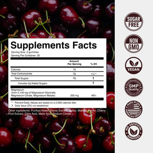 Magnesium Gummies 3in1 - Glycinate, Citrat, Malate 2150 MG High Absorption Supplement, Sugar-Free, Vegan, Chews for Men & Women, Inspired by Wellness Traditions Like Arjuna, 60 Gummies, Cherry Flavor Secret Element buy supplements Au