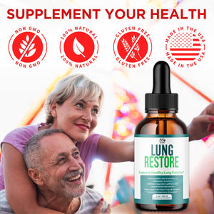 (2 Pack) Lung Restore Drops, Official LungRestore Liquid Supplement Drops with All Natural Ingredients, Lung Restore Advanced Lungs Wellness Support with Premium Vitamins for Women & Men (60 Servings) MJOBuy Supplements Australia