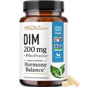 Suplement DIM Supplement 200 mg (120 Ct) | Estrogen Balance for Women & Men | Hormone Balance, Hormonal Acne Supplements, Menopause, Antioxidant & PMS Support - VelvetGlow USA