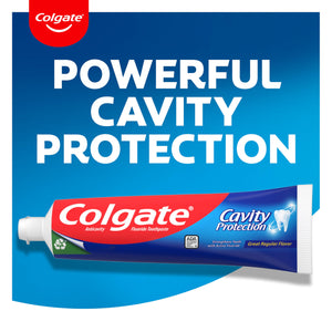 Suplement Colgate Cavity Protection Toothpaste with Fluoride, Minty Great Regular Flavor, Anti Cavity Toothpaste, 6 Pack, 6 Oz Tubes - VelvetGlow USA