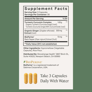 Stonehenge Health Dynamic Turmeric Curcumin with Ginger - High Potency - 1,650 mg Turmeric with 95% Curcuminoids & BioPerine, 90 Vegetarian Capsules Stonehenge HealthBuy Supplements Australia