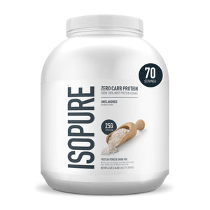 Suplement Isopure Zero Carb 100% Pure Whey Isolate Protein Powder, Gluten Free, with Vitamins, Unflavored, 25g Protein Per Serving, 1 Lb, 16 Servings (Packaging May Vary) - VelvetGlow USA