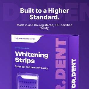 Suplement DRDENT Purple Teeth Whitening Strips 21 Treatments - Safe for Enamel - Non Sensitive Teeth Whitening - VelvetGlow USA