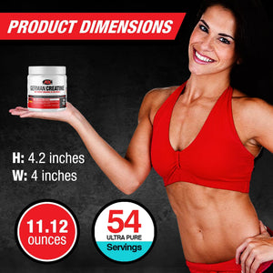 German Creatine - Micronized Creatine Monohydrate Powder, 99.99% Pure Creapure for Muscle Growth, Strength & Performance, Supports Muscle Recovery, 3rd Party Tested, Unflavored - 270g (54 Servings) German Creatine buy supplements Au