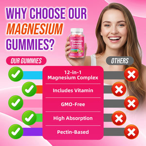 2 Pack Magnesium Complex Gummies – with 12 Forms of Magnesium Plus Vitamins B6, B12 & C. Vegan Strawberry Gummies to Support Mood, for Adults, 120 Count BVIVLOO buy supplements Au