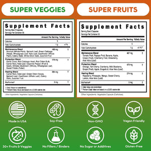 Fruits and Veggies Supplement Powerfull Blend of 39 Whole Fruits and Veggies, Fills Nutritional Gaps, Get Energy, Well-being. USA Made Non-GMO/Vegan/Gluten Free. Packaging May Vary (60 Day Supply) ROOTIEBuy Supplements Australia