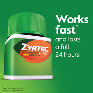 Zyrtec 24 Hour Allergy Medicine Tablets, Indoor & Outdoor Allergy Pills, Non Drowsy Antihistamine, 10 mg Cetirizine HCI, Relief from Runny Nose, Sneezing, Itchy & Watery Eyes, 75 ct Zyrtec buy supplements Au