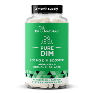 DIM Supplement Pure 200 Mg for Women or Men - Estrogen Hormone Balance Supplement for Energy, Fatigue, Stress, Menopause, Hot Flashes - Enhanced Bioavailability BioPerine - 60 Vegan Soft Capsules Eu Natural buy supplements Au