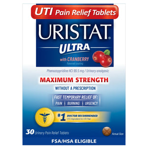 Uristat Ultra Strength UTI Relief Tablets – Ease Urinary Pain, Burning & Urgency, Cranberry Flavor, 30 Count URISTAT buy supplements Au