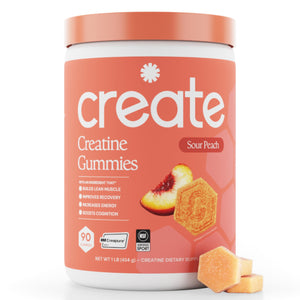Create Creatine Monohydrate Gummies for Men & Women, Boost Focus, Strength, and Endurance, Anti-Melting Formula, Vegan, Gluten-Free, Non-GMO, 1.5g of Creatine per Gummy (Sour Peach) Create buy supplements Au