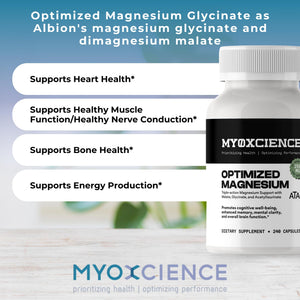 MYOXCIENCE Optimized Magnesium Glycinate + Magnesium Taurate (as ATAmag®) for High Brain Bioavailability to Support Stress Relief and Sleep | 80 Servings MYOXCIENCE buy supplements Au