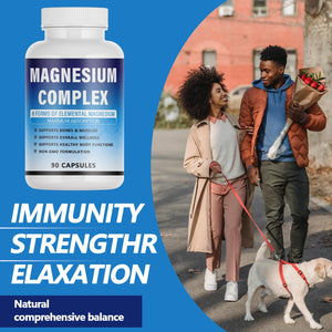 Magnesium Complex Supplement - 8 Elemental Magnesium 1000mg - Glycinate, Citrate, Malate, Taurate Chelated | Easy Absorption, Energy Support | Vegan Non-GMO, 90 Capsules (1pc) KFUKFU buy supplements Au