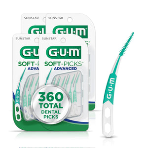 Suplement GUM Soft-Picks Advanced – Easy-to-Use Interdental Picks for Plaque Removal & Gum Health with Convenient Carry Case, Dentist Recommended - VelvetGlow USA