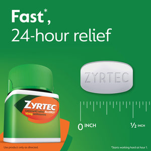Zyrtec 24 Hour Allergy Relief Tablets, Indoor & Outdoor Allergy Medicine with 10 mg Cetirizine Hydrochloride Antihistamine, Value Bundle of one, 90 ct Bottle & Three, 1 ct Travel Packs Zyrtec buy supplements Au