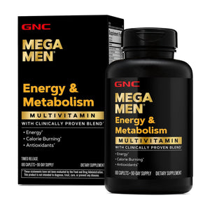 GNC Mega Men Energy & Metabolism Multivitamin | Antioxidants and Increased Calorie Burning | 180 Count GNC buy supplements Au