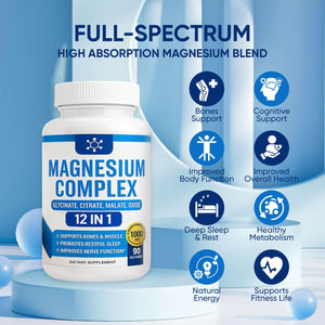Nutrapure Magnesium Complex 7 Elemental Supplement - Magnesio Complex 1000mg Forms Including Glycinate, Citrate, Malate, Taurate Chelated | Energy Support | Vegan Non-GMO, 90 Capsules (2) WSJAWH buy supplements Au