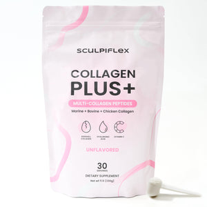 Sculpiflex Hydrolyzed Collagen Peptides Powder, Marine, Bovine, and Chicken Unflavored Multi Collagen Complex for Women, Firms Skin and Boosts Elasticity, Hydrating with Hyaluronic Acid (30 Servings) SCULPIFLEX buy supplements Au