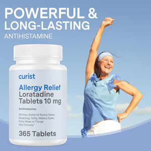 Curist Loratadine 10mg 365 Count - All Day Non Drowsy Allergy Medicine - 24 Hour Antihistamine Tablets for Runny Nose, Itchy Eyes, & Sneezing - Indoor & Outdoor Allergy Medicine for Adults Curist buy supplements Au